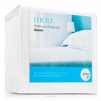 LUCID Premium Hypoallergenic 100 Waterproof Mattress Protector - 15 Year Warranty - Vinyl Free - Twin