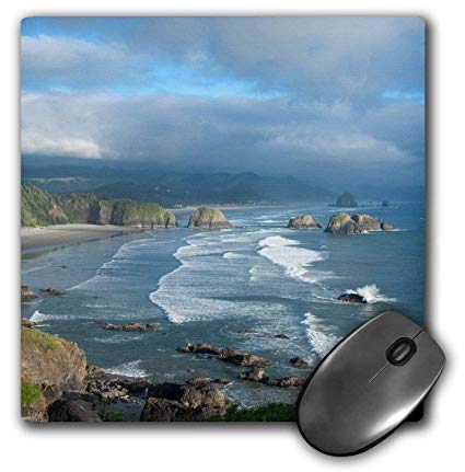 3dRose Oregon Coast & Cannon Beach from Ecola State Park - Mouse Pad, 8 by 8" (mp_206950_1)