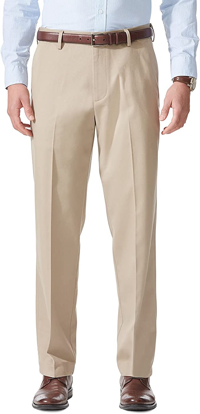 Dockers Mens Comfort Khaki Stretch Relaxed-Fit Flat-Front Pant