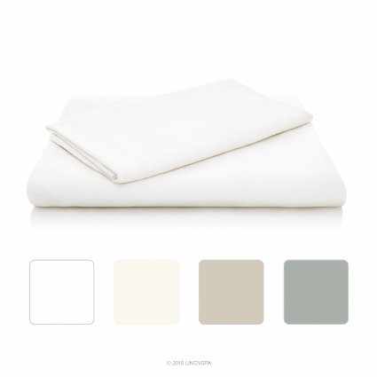 LINENSPA Ultra Soft Luxury 100% Rayon from Bamboo Sheet Set - Queen - White