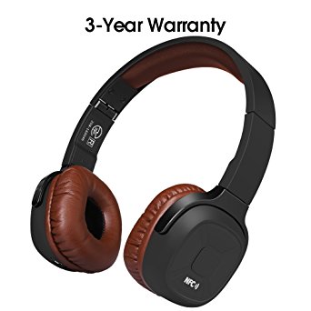 On-Ear Headphones Super Deep Bass Lightweight Wireless Bluetooth Headsets 3-Day Continuously Music Playing Time with Mic Audio and Wired Mode Noise Isolation Folding Gaming for Phone PC - Brown