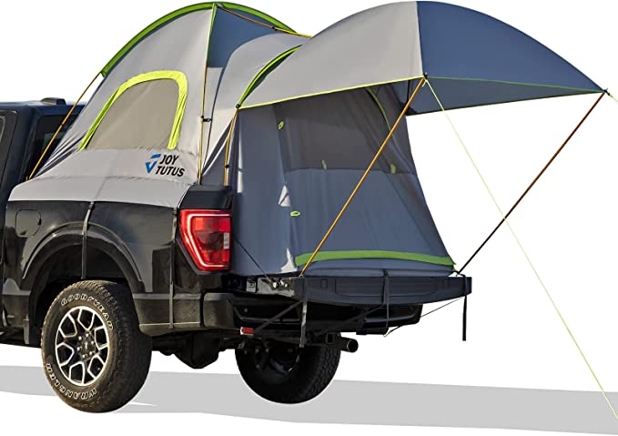 JoyTutus Pickup Truck Tent, Waterproof PU2000mm Double Layer for 2 Person, Portable Truck Bed Tent with Removable Awning