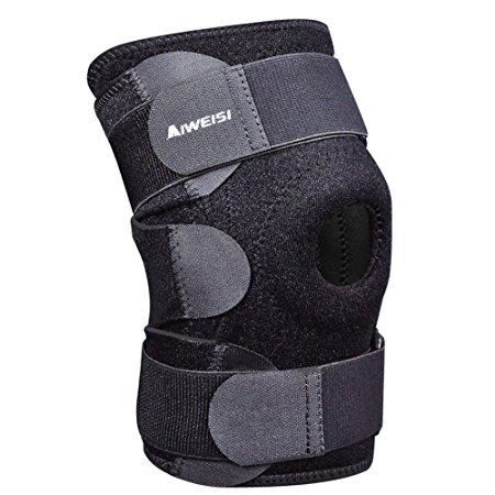 AIWEISI Breathable Knee Brace Support Adjustable Knee Wrap with Open Patella Support for Meniscus Tear,Arthritis,ACL,MCL,Outdoor Sports for Men and Women