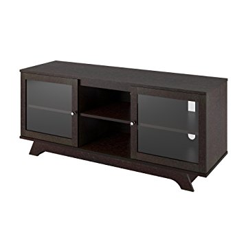 Ameriwood Flat Panel TV Stand and Media Storage Bench, 55-Inch, Cinnamon Cherry