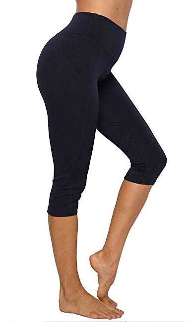 JGS1996 Womens High Waisted Yoga Capri Leggings Workout Leggings with Pockets Sport Pants for Fitness Gym