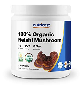 Nutricost Organic Reishi Mushroom .5LB (8oz) - USDA Certified 100% Organic, Vegan, Non-GMO, Gluten Free