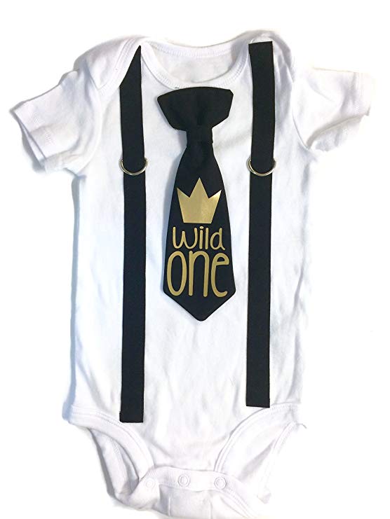 Cuddle Sleep Dream Baby Boy 1st Birthday Outfit Cake Smash Bodysuit with Tie and Suspenders Birthday Shirt