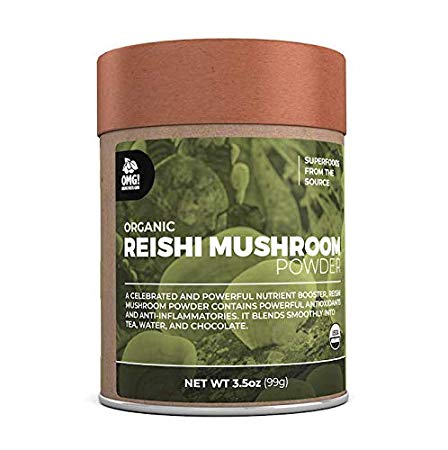 OMG! Superfoods Organic Reishi Mushroom Powder - 100% Pure, USDA Certified Organic Reishi Mushroom Powder – 3.5oz