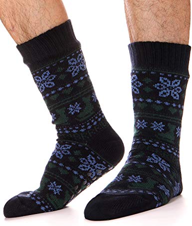 Mens Fuzzy Slipper Socks Thick Warm Heavy Fleece lined Christmas Stockings Fluffy Winter Socks