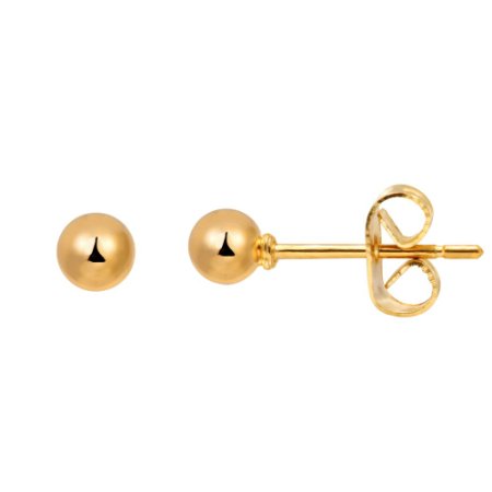 1 X 14K Gold Filled 3mm Round Ball Stud Earrings