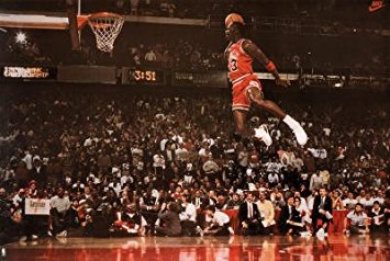 Michael Jordan Famous Foul Line Dunk Vintage Sports Poster Print Poster Poster Print, 35x24