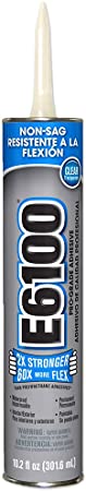 E6100 252011 Medium Viscosity Industrial Adhesive Cartridge, 10.2 fl oz Clear