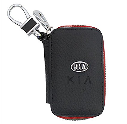 Amooca Car Smart Key Chain Leather Holder Cover Case Fob Remote For Kia