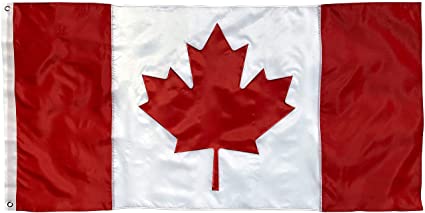Canadian Flag 3x6 Ft - Official Ratio - Outdoor Nylon 210D - Embroidered Maple Leaf with Sewn Panels - UV Fade Resistant Heavy Duty Flag of Canada