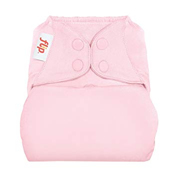Flip Hybrid Reusable Cloth Diaper Cover with Adjustable Snaps and Stretchy Tabs - Fits Babies from 8 to 35  Pounds (Blossom)