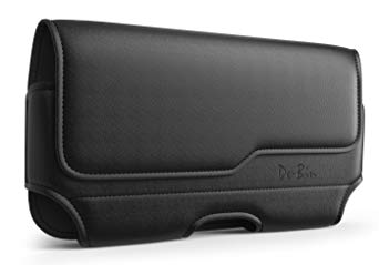 DeBin iPhone XR Belt Clip Case, Premium Leather Belt Holster Case with Belt Clip and Loops Cell Phone Holder Pouch for Apple iPhone XR (Fits Cellphone with Other Case Cover on) Black