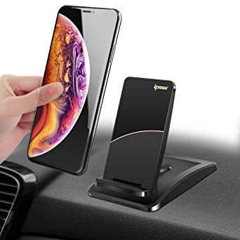 IPOW Hands Free Car Phone Mount, Magnetic Dashboard Cell Phone Holder Mount with Super Sticky Gel Pad Compatible with Most Smartphones