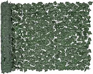 VEVOR Artificial Ivy Privacy Fence Screen, 39 x 98 in Faux Ivy Vine Leaf Hedges Fence, Greenery Privacy Fence with Strengthened Joint, Green Wall Decoration for Outdoor Garden, Yard, Balcony