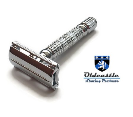 Double Edge Butterfly Safety Razor with Twist to Open Mechanism   Travel Case with Mirror   5 Double-Sided Precision Stainless Steel Blades (High Quality Shaving Razor at the Best Price) -Oldcastle- Fathers Day Gift