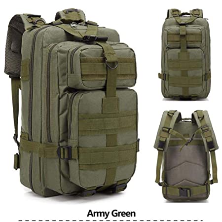 25 L Tactical Backpack Small Camping Hiking Backpack Shoulder Bag for Daily and Camping Use (Army Green)