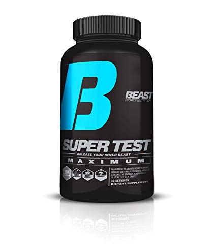 Beast Sports Nutrition - Super Test Maximum Caps - Ultra-Premium All-Inclusive Test Booster - Supports Your Natural Test Levels - Clinical Dosage w/KSM-66, Furostan, S7 & PrimaVie - 120 Capsules