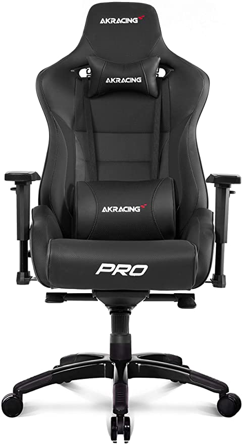 AKRacing Masters Series Pro Luxury XL Gaming Chair with High Backrest, Recliner, Swivel, Tilt, 4D Armrests, Rocker & Seat Height Adjustment Mechanisms, 5/10 Warranty-Black