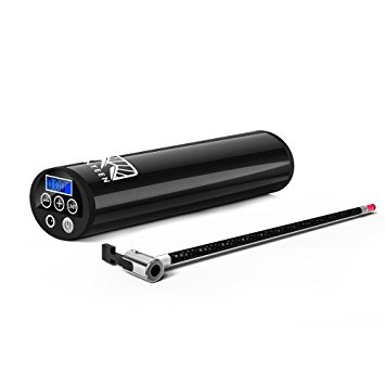Mounteen Portable Electric Tire Inflator, And Maximum 150PSI, With Extra Long 14.3'' Schrader Valve, LCD Digital Screen, Tire Pressure Monitor, Rechargable Li-ion Battery, Fast Inlfating For Car, Bike