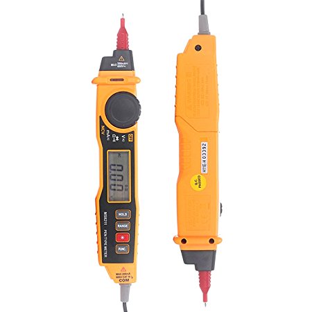 CarBoss MS8211 2000 Counts Pen Type Digital Probe Multimeter with NCV Detector Non-contact AC DC Voltage Current Auto and Manual Ranging Data Hold Electric Ammeter Voltage Tester Multitester