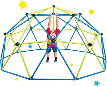 papababe Dome Climber Geodesic Climbing Dome Jungle Gym for 3 to 10 Years Old Kids Outdoor Toys with Rust and UV Resistant Steel Frame, Supports 700lbs, Playground Dome with Much Easier Assembly (9FT)