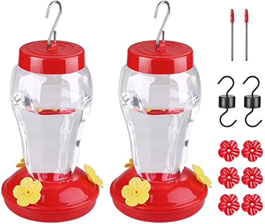 Petbank Hummingbird Feeders for Outdoors - 2pcs Bird Feeders, 17.6-Ounce Hummingbird Nectar Capacity,Abundant Accessories