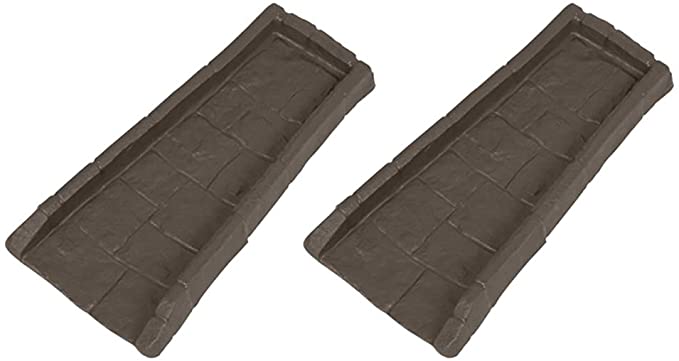 Suncast Outdoor Decorative Rain Gutter Downspout Splash Block, Java (2 Pack)