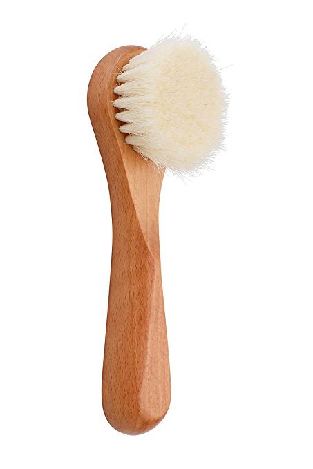 Gute Face Brush With Pure Soft Horse Hair Bristles Wood Facial Exfoliating Facial Brush