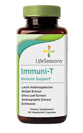 Immuni-T - Immune System Booster Supplement - Support Defense Against Cold and Flu - Stimulate Production of White Blood Cells - Rapid Immune Response - With Echinacea - LifeSeasons (90 Capsules)