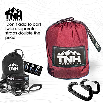 TNH Outdoors Premium Camping Hammock & Straps(9ft Straps With 10ft x 5ft Hammock)