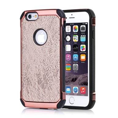 iPhone 6 Case,iPhone 6S Case,BENTOBEN iPhone 6 Cases 2 Piece Hard PC Shell Rugged Soft TPU Bumper Hybrid Dual Layer Anti-slip Protective Cover for Apple iPhone 6 6S 4.7 inch Rose Gold/Black