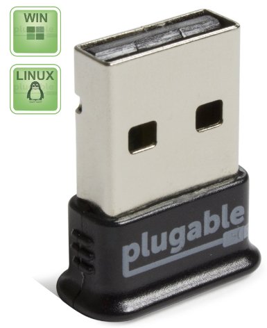 Plugable USB Bluetooth 4.0 Low Energy Micro Adapter (Windows 10, 8.1, 8, 7, Raspberry Pi, Linux Compatible; Classic Bluetooth, and Stereo Headset Compatible)