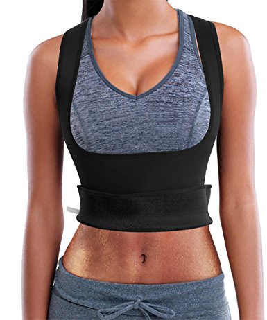 Rolewpy Women Sweat Neoprene Waist Trainer Hot Slimming Sauna Vest Tummy Control Body Shaper For Weight Loss