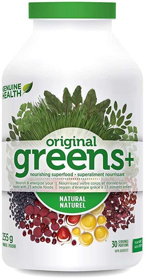 Genuine Health Greens  Original, Green Superfood Powder, Non GMO, Natural, 255g, 30 Servings