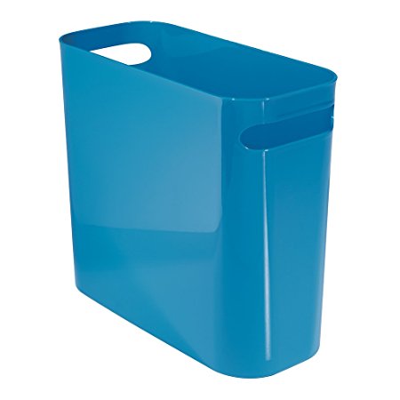 InterDesign Una Wastebasket Trash Can 10", Blue