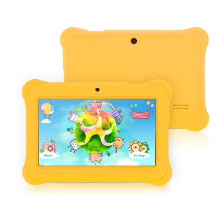 iRULU BabyPad Y1 7 inch Quad Core Kids Tablet GMS Certified by Google Android 44 Kitkat 1024600 HD Resolution 1GB RAM 8GB Nand Flash Yellow