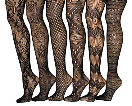 Frenchic Fishnet Women's Lace Stockings Tights Sexy Pantyhose Extended Sizes (Pack of 6) …