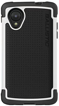 Ballistic Tough Jacket Case for the LG Nexus 5 D820/D821 released 2013 - Retail Packaging - Black/White