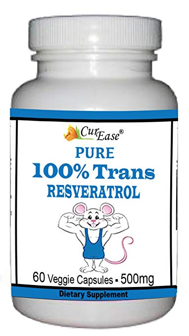 CurEase 100% Trans Resveratrol Capsules 500mg 60 Capsules