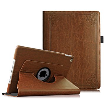 Fintie iPad Air 2 Case - 360 Degree Rotating Stand Case with Smart Cover Auto Sleep / Wake Feature for Apple iPad Air 2 (iPad 6) 2014 Model, Vintage Antique Bronze