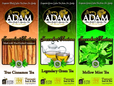 Adam Tea Variety Pack, Cinnamon/Green/Mint