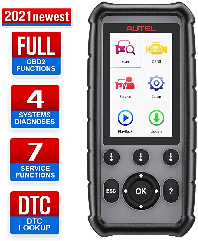 Autel 4 System Scanner MD806 Car Diagnostic Tool Diagnoses for ABS, Engine, Transmission, SRS Full OBD2 Functions Car Scanner for Both Mechanics and DIYers