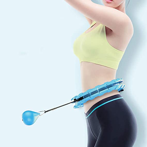 The WomenLand Weighted Smart Hula Hoop 24 Detachable Knots Adjustable with Auto-Spinning Hoop, Abdomen Fitness Weight Loss Massage, Suitable for Adults and Kids Exercising