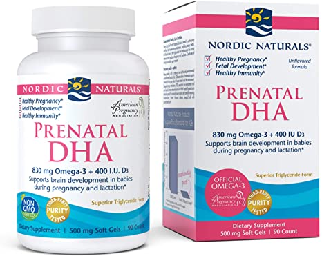 Nordic Naturals Prenatal DHA, 500mg, 90 Softgels