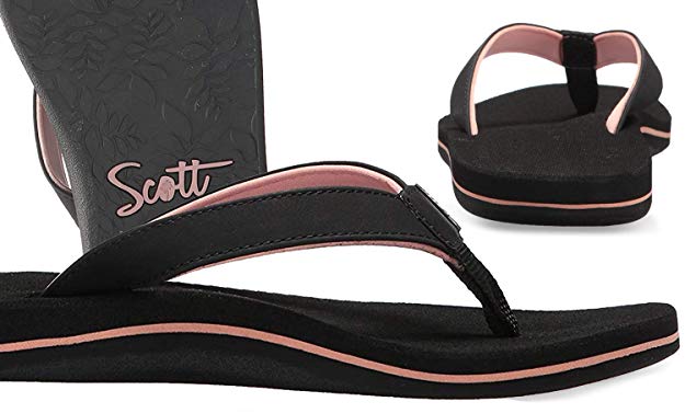 Scott Hawaii Panina Sandal for Women | Breathable Shock Absorbing Cushioned Sandals | All-Day Water Ready Neoprene Lined Flip-Flop | Durable Nylon Toe Post Layered Arch Support Scotts Guaranteed
