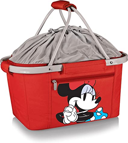 ONIVA - a Picnic Time brand 645-00-100-054-11 Metro Basket Collapsible Cooler Tote, Minnie Mouse - Red